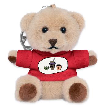 Profitez du café - Porte-clés ourson - rouge - Devant