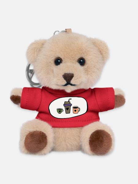 Kaffee genießen - Teddy Schlüsselanhänger - Rot