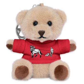 Holzrücker avec cheval - Porte-clés ourson - rouge - Devant