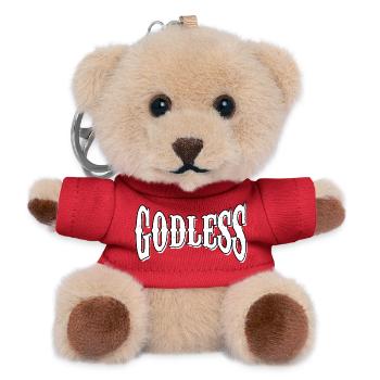 godly god pray god godless prayer divine shirt - Teddy Keyring - red - Front
