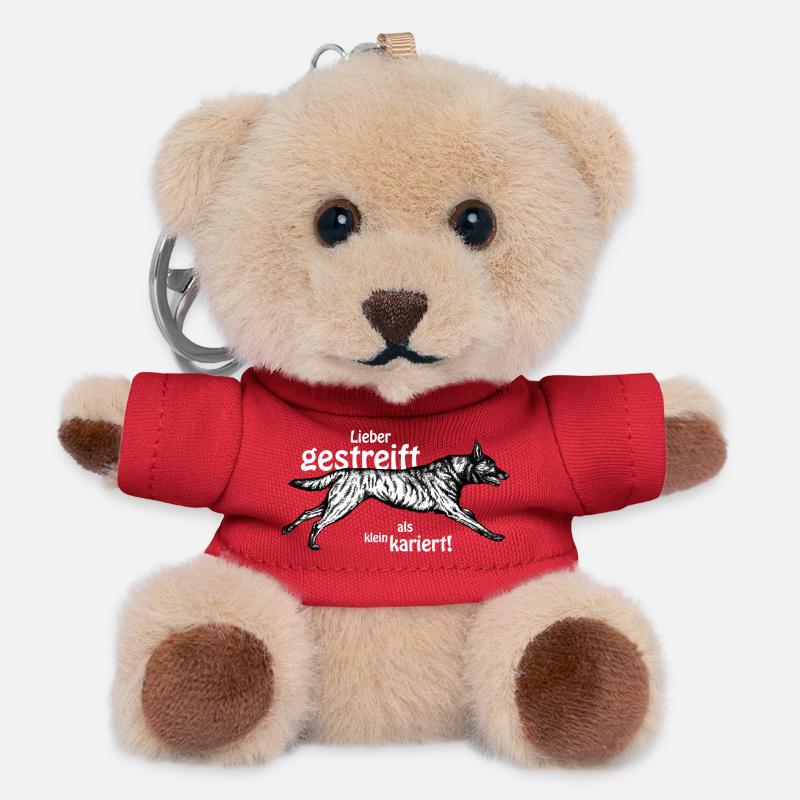 Better striped than small-minded - white - Teddy Keyring - red