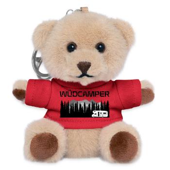 Wüdcampa - Wildniscamper, Natur, lustiger Wortwitz - Teddy Schlüsselanhänger - Rot - Vorne
