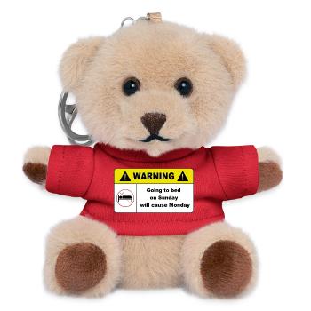 Going to bed on Sunday - Teddy Keyring - red - Front