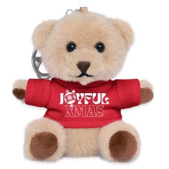 Festive Christmas Joy Graphic Design - Teddy Keyring - red - Front