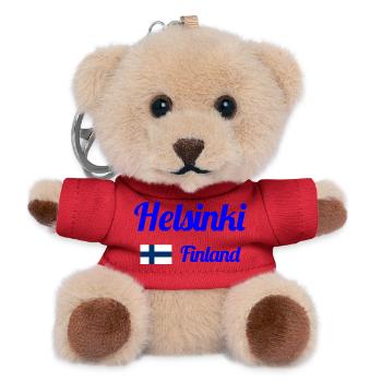 Helsinki Finland - Stylish prints - Teddy Keyring - red - Front