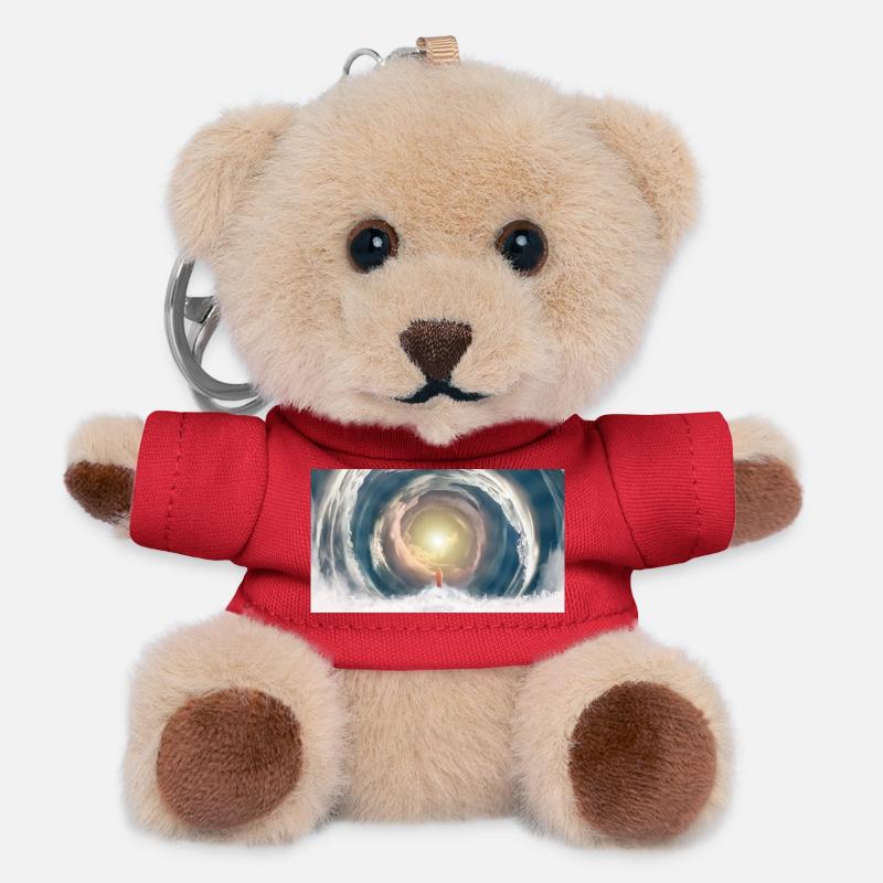 Faisceau de lumière céleste - Porte-clés ourson - rouge
