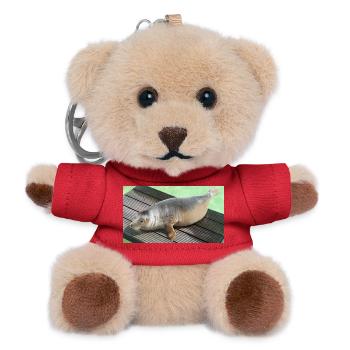 Seal pup on Texel - Teddy Keyring - red - Front