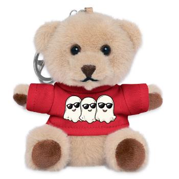 Fantômes mignons avec des lunettes de soleil - Porte-clés ourson - rouge - Devant