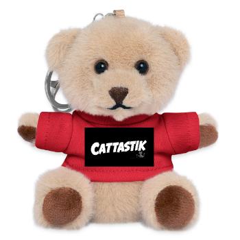 Humorvoller Katzenwitz mit Boldschrift - Teddy Schlüsselanhänger - Rot - Vorne