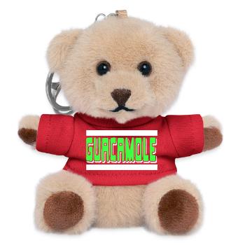 Guacamole Bold Green Funny Snack Typography - Teddy Keyring - red - Front