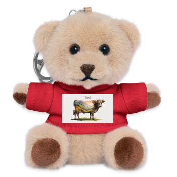 Tyrol Kuh mit Bergpanorama - Teddy Schlüsselanhänger - Rot - Vorne