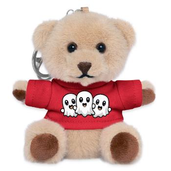 Geister Halloween Niedlich Comic - Teddy Schlüsselanhänger - Rot - Vorne