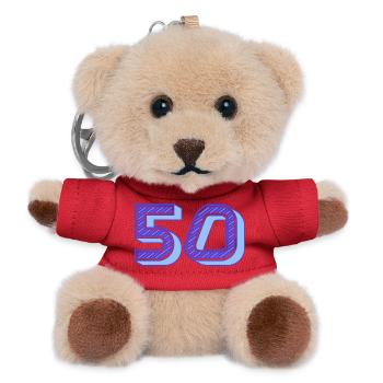 50. 50 JAHRE. 50-JÄHRIGES JUBILÄUM. 50-JÄHRIGES JUBILÄUM. - Teddy Schlüsselanhänger - Rot - Vorne