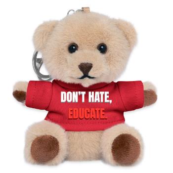 Don't Hate Educate Message - Teddy Keyring - red - Front