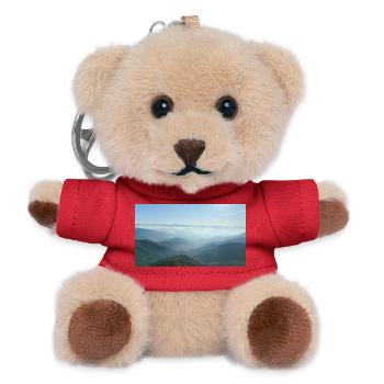 Foggy mountain ranges morning mist - Teddy Keyring - red - Front
