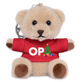Opa Weihnachtsbaum - Teddy Schlüsselanhänger - Rot - Vorne