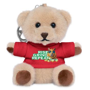 Rise, Grind, Repeat - Capybara Hustle motivation - Teddy Schlüsselanhänger - Rot - Vorne