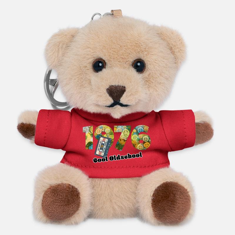 1976 Vintage Retro – Cassette – Cool Olds - Porte-clés ourson - rouge