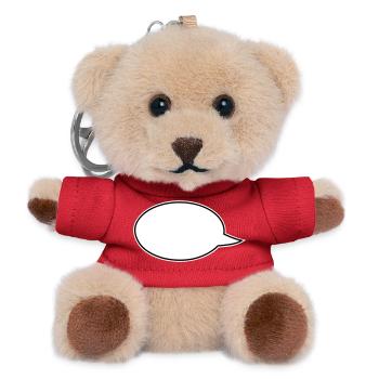 Sprechblasen Comic links - Teddy Schlüsselanhänger - Rot - Vorne