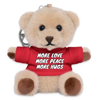 Plus d’amour Plus de paix Plus de câlins - Porte-clés ourson - rouge - Devant