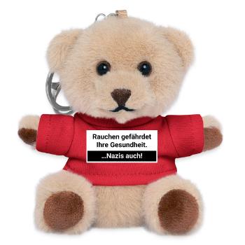 Nazis gefährden Ihre Gesundheit Rauchen - Teddy Schlüsselanhänger - Rot - Vorne