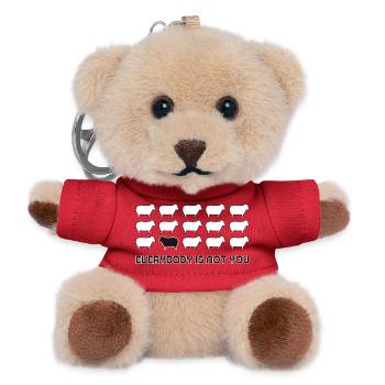Jeder ist nicht du – Schwarzes Schaf Einzigartiges Zitat - Teddy Schlüsselanhänger - Rot - Vorne