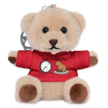 Capybara-Nickerchen-Humor Kaputte Uhr - Teddy Schlüsselanhänger - Rot - Vorne
