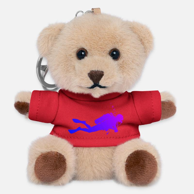 Conception de plongée à puissance - Porte-clés ourson - rouge