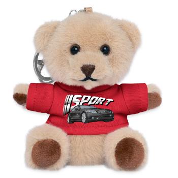 Black glossy sports car cls - Teddy Keyring - red - Front