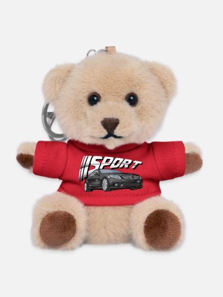 Black glossy sports car cls - Teddy Keyring - red