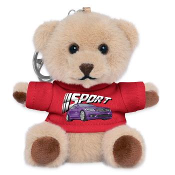 Purple sports car graphic sport lettering - Teddy Keyring - red - Front