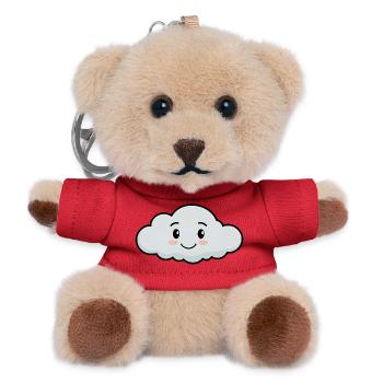 Kuscheliger Wolkenfreund - Teddy Schlüsselanhänger - Rot - Vorne
