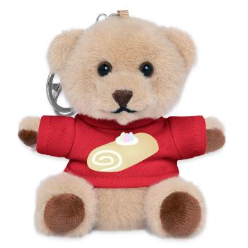 Easter Pastel Swirl Roll - Teddy Keyring - red - Front