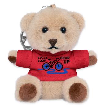 Motivational Gear Up Bicycle Loop - Teddy Keyring - red - Front