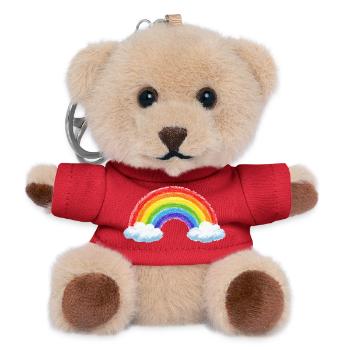 Rainbow over clouds - Teddy Keyring - red - Front