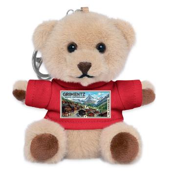 Grimentz Alpenpanorama Poster - Teddy Schlüsselanhänger - Rot - Vorne