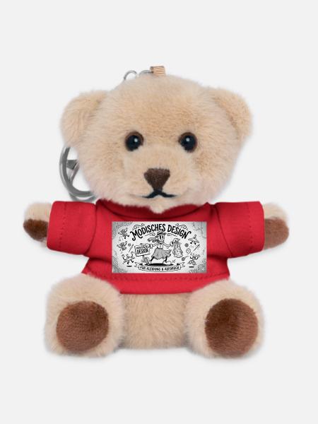 Nähkunst Modedesign Comic - Teddy Schlüsselanhänger - Rot
