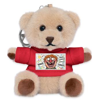 Hunger Clown Pop Art Motif - Teddy Keyring - red - Front