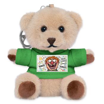 Hunger Clown Pop Art Motif - Teddy Keyring - green - Front