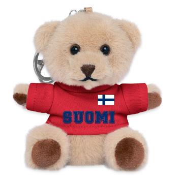 FINNLAND - SUOMI Trikot Look - Flagge auf Brust - Teddy Schlüsselanhänger - Rot - Vorne