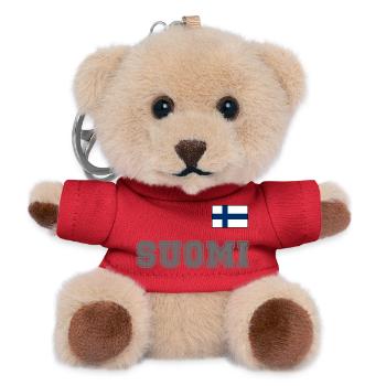 FINNLAND - SUOMI Trikot Look - Flagge auf Brust - Teddy Schlüsselanhänger - Rot - Vorne