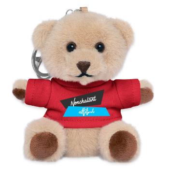 Nonchalante Haltung Blau Schwarz - Teddy Schlüsselanhänger - Rot - Vorne