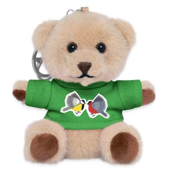 Fighting little birds - Teddy Keyring - green - Front