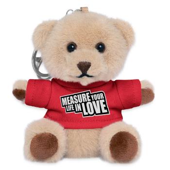 Measure Your Life In Love Inspirierend Liebe Logo - Teddy Schlüsselanhänger - Rot - Vorne