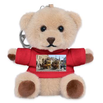 Historische Pferdeomnibusse in Berlin Spandau - Teddy Schlüsselanhänger - Rot - Vorne
