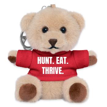 HUNT. MANGE. PROSPÉRER. Chasseurs de carnivores et fans de steak - Porte-clés ourson - rouge - Devant