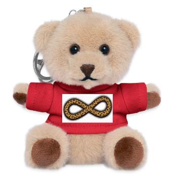 Motif Léopard Infini - Porte-clés ourson - rouge - Devant