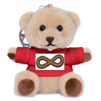 Leopard Infinity Symbol - Teddy Keyring - red - Front