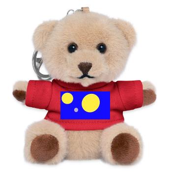 Blaues Geometrie-Tripel: Kreise - Teddy Schlüsselanhänger - Rot - Vorne