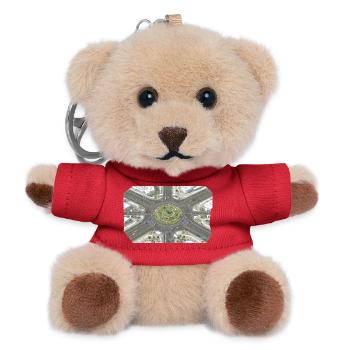 Kreisverkehr Gartenmuster - Teddy Schlüsselanhänger - Rot - Vorne